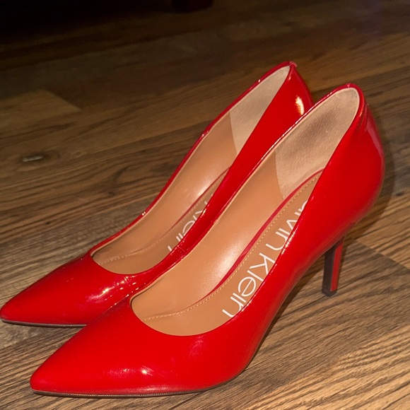 Calvin Klein Red Patent Heels - Picture 2 of 6